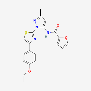 molecular formula C20H18N4O3S B3200815 N-(1-(4-(4-ethoxyphenyl)thiazol-2-yl)-3-methyl-1H-pyrazol-5-yl)furan-2-carboxamide CAS No. 1019095-77-2