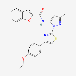 molecular formula C24H20N4O3S B3200822 N-(1-(4-(4-ethoxyphenyl)thiazol-2-yl)-3-methyl-1H-pyrazol-5-yl)benzofuran-2-carboxamide CAS No. 1019095-83-0