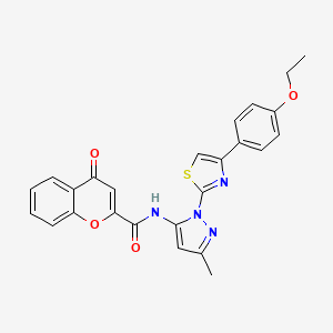 molecular formula C25H20N4O4S B3200836 N-(1-(4-(4-ethoxyphenyl)thiazol-2-yl)-3-methyl-1H-pyrazol-5-yl)-4-oxo-4H-chromene-2-carboxamide CAS No. 1019095-87-4