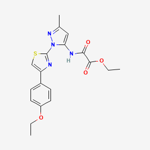molecular formula C19H20N4O4S B3200839 ethyl 2-((1-(4-(4-ethoxyphenyl)thiazol-2-yl)-3-methyl-1H-pyrazol-5-yl)amino)-2-oxoacetate CAS No. 1019095-90-9