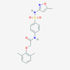 molecular formula C20H21N3O5S B320089 2-(2,6-dimethylphenoxy)-N-(4-{[(5-methyl-3-isoxazolyl)amino]sulfonyl}phenyl)acetamide 