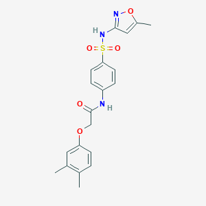 molecular formula C20H21N3O5S B320090 2-(3,4-dimethylphenoxy)-N-(4-{[(5-methyl-3-isoxazolyl)amino]sulfonyl}phenyl)acetamide 