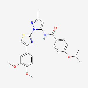 molecular formula C25H26N4O4S B3200902 N-(1-(4-(3,4-dimethoxyphenyl)thiazol-2-yl)-3-methyl-1H-pyrazol-5-yl)-4-isopropoxybenzamide CAS No. 1019096-11-7