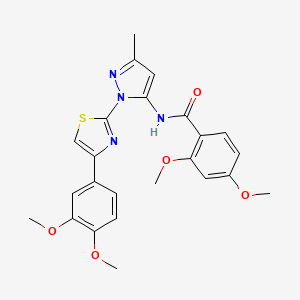 molecular formula C24H24N4O5S B3200909 N-(1-(4-(3,4-dimethoxyphenyl)thiazol-2-yl)-3-methyl-1H-pyrazol-5-yl)-2,4-dimethoxybenzamide CAS No. 1019096-13-9