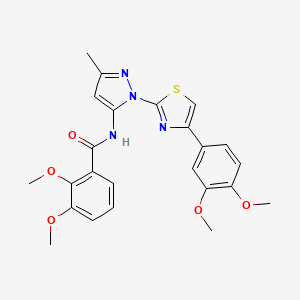 molecular formula C24H24N4O5S B3200910 N-(1-(4-(3,4-dimethoxyphenyl)thiazol-2-yl)-3-methyl-1H-pyrazol-5-yl)-2,3-dimethoxybenzamide CAS No. 1019096-15-1