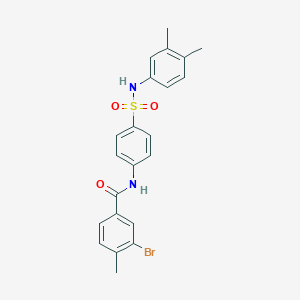 molecular formula C22H21BrN2O3S B320092 3-bromo-N-{4-[(3,4-dimethylanilino)sulfonyl]phenyl}-4-methylbenzamide 
