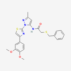 molecular formula C24H24N4O3S2 B3200930 2-(benzylthio)-N-(1-(4-(3,4-dimethoxyphenyl)thiazol-2-yl)-3-methyl-1H-pyrazol-5-yl)acetamide CAS No. 1019096-44-6