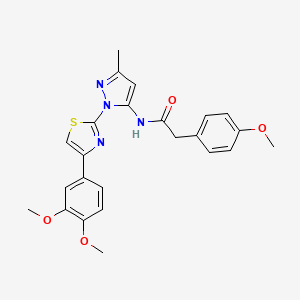 molecular formula C24H24N4O4S B3200938 N-(1-(4-(3,4-dimethoxyphenyl)thiazol-2-yl)-3-methyl-1H-pyrazol-5-yl)-2-(4-methoxyphenyl)acetamide CAS No. 1019096-47-9