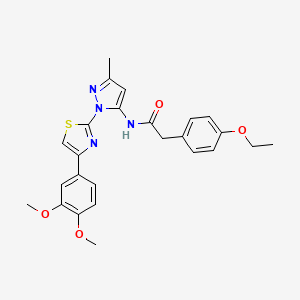 molecular formula C25H26N4O4S B3200939 N-(1-(4-(3,4-dimethoxyphenyl)thiazol-2-yl)-3-methyl-1H-pyrazol-5-yl)-2-(4-ethoxyphenyl)acetamide CAS No. 1019096-50-4