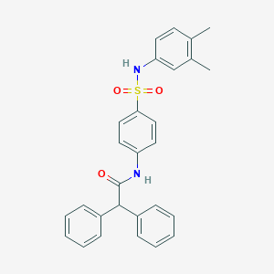 molecular formula C28H26N2O3S B320095 N-{4-[(3,4-dimethylanilino)sulfonyl]phenyl}-2,2-diphenylacetamide 