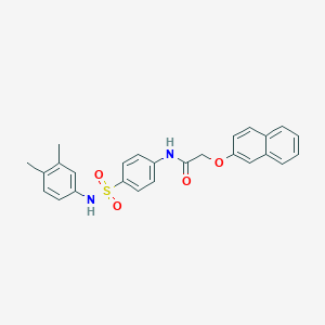 molecular formula C26H24N2O4S B320096 N-{4-[(3,4-dimethylanilino)sulfonyl]phenyl}-2-(2-naphthyloxy)acetamide 