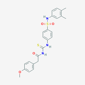 molecular formula C24H25N3O4S2 B320097 N-(3,4-dimethylphenyl)-4-[({[(4-methoxyphenyl)acetyl]amino}carbothioyl)amino]benzenesulfonamide 