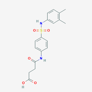 molecular formula C18H20N2O5S B320098 4-{4-[(3,4-Dimethylanilino)sulfonyl]anilino}-4-oxobutanoic acid 