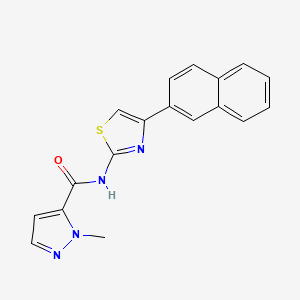 molecular formula C18H14N4OS B3200998 1-methyl-N-(4-(naphthalen-2-yl)thiazol-2-yl)-1H-pyrazole-5-carboxamide CAS No. 1019096-77-5