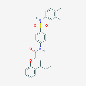 molecular formula C26H30N2O4S B320100 2-(2-sec-butylphenoxy)-N-{4-[(3,4-dimethylanilino)sulfonyl]phenyl}acetamide 