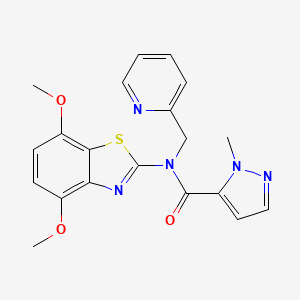 molecular formula C20H19N5O3S B3201007 N-(4,7-dimethoxybenzo[d]thiazol-2-yl)-1-methyl-N-(pyridin-2-ylmethyl)-1H-pyrazole-5-carboxamide CAS No. 1019097-11-0
