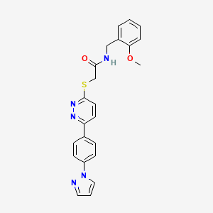molecular formula C23H21N5O2S B3201008 2-((6-(4-(1H-pyrazol-1-yl)phenyl)pyridazin-3-yl)thio)-N-(2-methoxybenzyl)acetamide CAS No. 1019097-13-2