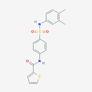 molecular formula C19H18N2O3S2 B320102 N-{4-[(3,4-dimethylanilino)sulfonyl]phenyl}-2-thiophenecarboxamide 