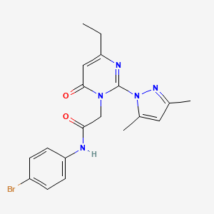 molecular formula C19H20BrN5O2 B3201032 N-(4-bromophenyl)-2-(2-(3,5-dimethyl-1H-pyrazol-1-yl)-4-ethyl-6-oxopyrimidin-1(6H)-yl)acetamide CAS No. 1019099-38-7