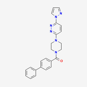 B3201036 (4-(6-(1H-pyrazol-1-yl)pyridazin-3-yl)piperazin-1-yl)([1,1'-biphenyl]-4-yl)methanone CAS No. 1019100-68-5