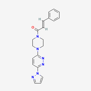 molecular formula C20H20N6O B3201045 (E)-1-(4-(6-(1H-pyrazol-1-yl)pyridazin-3-yl)piperazin-1-yl)-3-phenylprop-2-en-1-one CAS No. 1019100-76-5