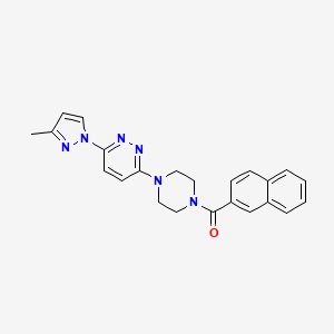 molecular formula C23H22N6O B3201084 (4-(6-(3-methyl-1H-pyrazol-1-yl)pyridazin-3-yl)piperazin-1-yl)(naphthalen-2-yl)methanone CAS No. 1019101-15-5