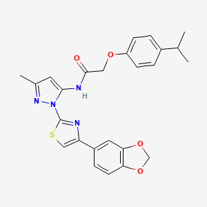 N-(1-(4-(benzo[d][1,3]dioxol-5-yl)thiazol-2-yl)-3-methyl-1H-pyrazol-5-yl)-2-(4-isopropylphenoxy)acetamide