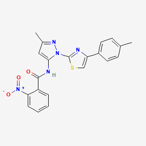 B3201144 N-(3-methyl-1-(4-(p-tolyl)thiazol-2-yl)-1H-pyrazol-5-yl)-2-nitrobenzamide CAS No. 1019102-20-5