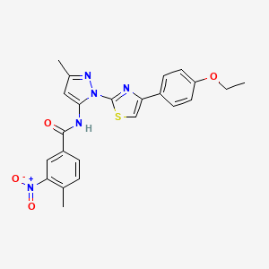 molecular formula C23H21N5O4S B3201182 N-(1-(4-(4-ethoxyphenyl)thiazol-2-yl)-3-methyl-1H-pyrazol-5-yl)-4-methyl-3-nitrobenzamide CAS No. 1019102-65-8