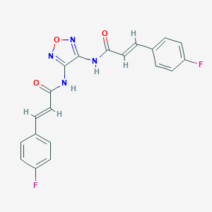 molecular formula C20H14F2N4O3 B320119 3-(4-fluorophenyl)-N-(4-{[3-(4-fluorophenyl)acryloyl]amino}-1,2,5-oxadiazol-3-yl)acrylamide 