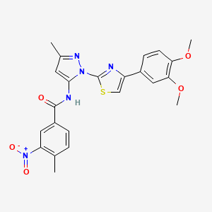 molecular formula C23H21N5O5S B3201197 N-(1-(4-(3,4-dimethoxyphenyl)thiazol-2-yl)-3-methyl-1H-pyrazol-5-yl)-4-methyl-3-nitrobenzamide CAS No. 1019102-69-2