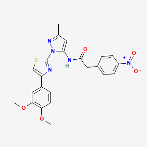 B3201199 N-(1-(4-(3,4-dimethoxyphenyl)thiazol-2-yl)-3-methyl-1H-pyrazol-5-yl)-2-(4-nitrophenyl)acetamide CAS No. 1019102-70-5