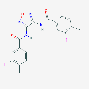 molecular formula C18H14I2N4O3 B320120 N,N'-1,2,5-oxadiazole-3,4-diylbis(3-iodo-4-methylbenzamide) 