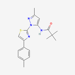 molecular formula C19H22N4OS B3201210 N-(3-methyl-1-(4-(p-tolyl)thiazol-2-yl)-1H-pyrazol-5-yl)pivalamide CAS No. 1019102-79-4