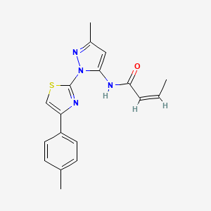 molecular formula C18H18N4OS B3201237 (Z)-N-(3-methyl-1-(4-(p-tolyl)thiazol-2-yl)-1H-pyrazol-5-yl)but-2-enamide CAS No. 1019102-90-9