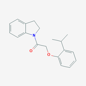 molecular formula C19H21NO2 B320131 2-(2,3-dihydro-1H-indol-1-yl)-2-oxoethyl 2-isopropylphenyl ether 
