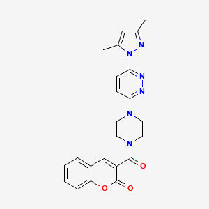 B3201330 3-(4-(6-(3,5-dimethyl-1H-pyrazol-1-yl)pyridazin-3-yl)piperazine-1-carbonyl)-2H-chromen-2-one CAS No. 1019103-29-7
