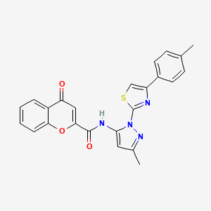 molecular formula C24H18N4O3S B3201339 N-(3-methyl-1-(4-(p-tolyl)thiazol-2-yl)-1H-pyrazol-5-yl)-4-oxo-4H-chromene-2-carboxamide CAS No. 1019103-42-4