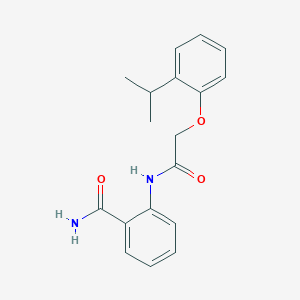 molecular formula C18H20N2O3 B320136 2-{[(2-Isopropylphenoxy)acetyl]amino}benzamide 
