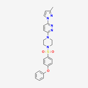 3-(3-methyl-1H-pyrazol-1-yl)-6-(4-((4-phenoxyphenyl)sulfonyl)piperazin-1-yl)pyridazine