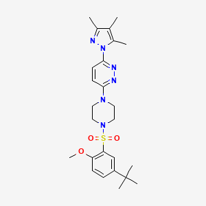 B3201409 3-(4-((5-(tert-butyl)-2-methoxyphenyl)sulfonyl)piperazin-1-yl)-6-(3,4,5-trimethyl-1H-pyrazol-1-yl)pyridazine CAS No. 1019104-50-7