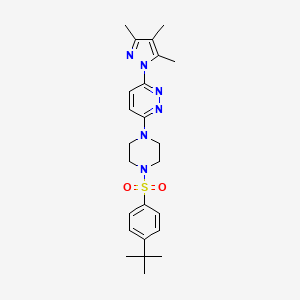 molecular formula C24H32N6O2S B3201412 3-(4-((4-(tert-butyl)phenyl)sulfonyl)piperazin-1-yl)-6-(3,4,5-trimethyl-1H-pyrazol-1-yl)pyridazine CAS No. 1019104-62-1