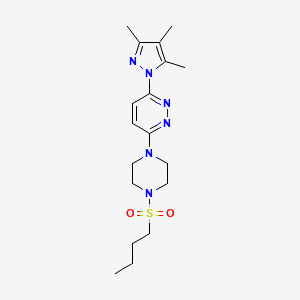 molecular formula C18H28N6O2S B3201420 3-(4-(butylsulfonyl)piperazin-1-yl)-6-(3,4,5-trimethyl-1H-pyrazol-1-yl)pyridazine CAS No. 1019104-67-6