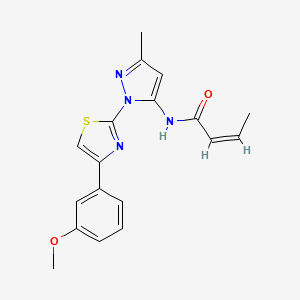 B3201445 (Z)-N-(1-(4-(3-methoxyphenyl)thiazol-2-yl)-3-methyl-1H-pyrazol-5-yl)but-2-enamide CAS No. 1019104-83-6