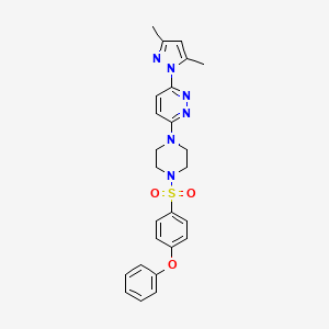 molecular formula C25H26N6O3S B3201449 3-(3,5-dimethyl-1H-pyrazol-1-yl)-6-(4-((4-phenoxyphenyl)sulfonyl)piperazin-1-yl)pyridazine CAS No. 1019104-85-8