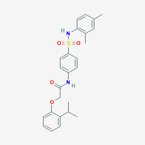 molecular formula C25H28N2O4S B320145 N-{4-[(2,4-dimethylanilino)sulfonyl]phenyl}-2-(2-isopropylphenoxy)acetamide 