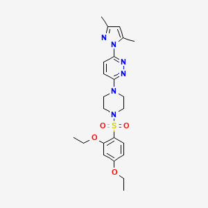molecular formula C23H30N6O4S B3201496 3-(4-((2,4-diethoxyphenyl)sulfonyl)piperazin-1-yl)-6-(3,5-dimethyl-1H-pyrazol-1-yl)pyridazine CAS No. 1019105-05-5