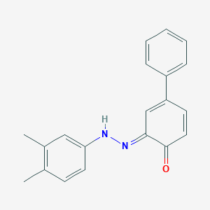 molecular formula C20H18N2O B320154 (6E)-6-[(3,4-dimethylphenyl)hydrazinylidene]-4-phenylcyclohexa-2,4-dien-1-one 