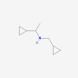 molecular formula C9H17N B3201585 (1-Cyclopropylethyl)(cyclopropylmethyl)amine CAS No. 1019561-65-9