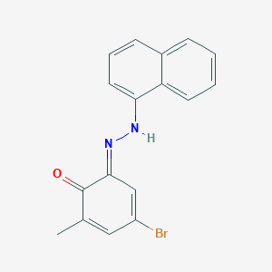 molecular formula C17H13BrN2O B320159 (6E)-4-bromo-2-methyl-6-(naphthalen-1-ylhydrazinylidene)cyclohexa-2,4-dien-1-one 
